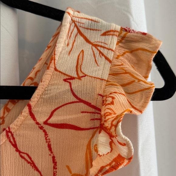 Patrons of Peace Floral Ruffle Crop Top Boho Smocked Rayon XS - Picture 4 of 6